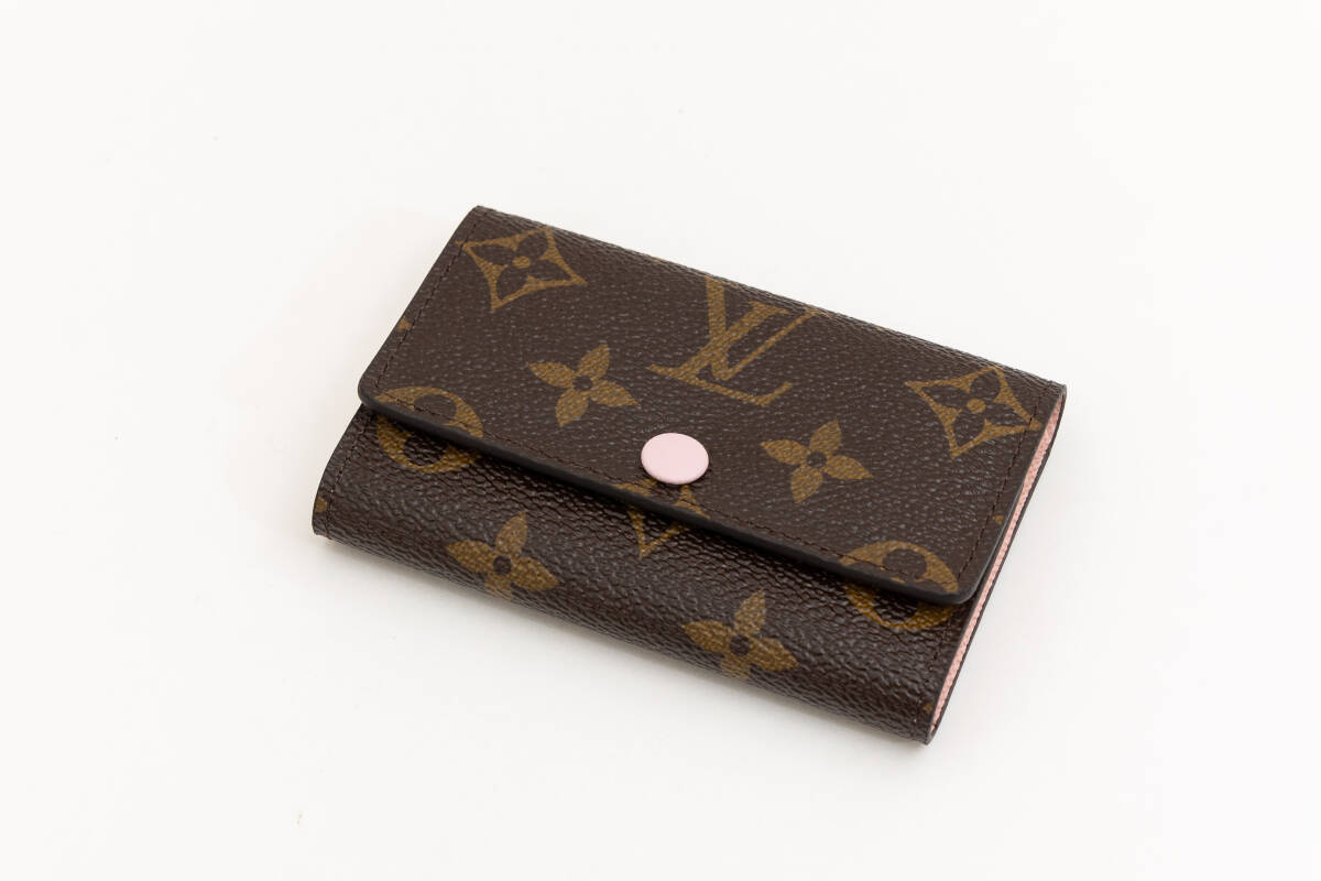 【新品】ルイヴィトン LOUIS VUITTON キーケース モノグラム ミュルティクレ6 6連 ブラウン ピンク 免税店購入品_画像2