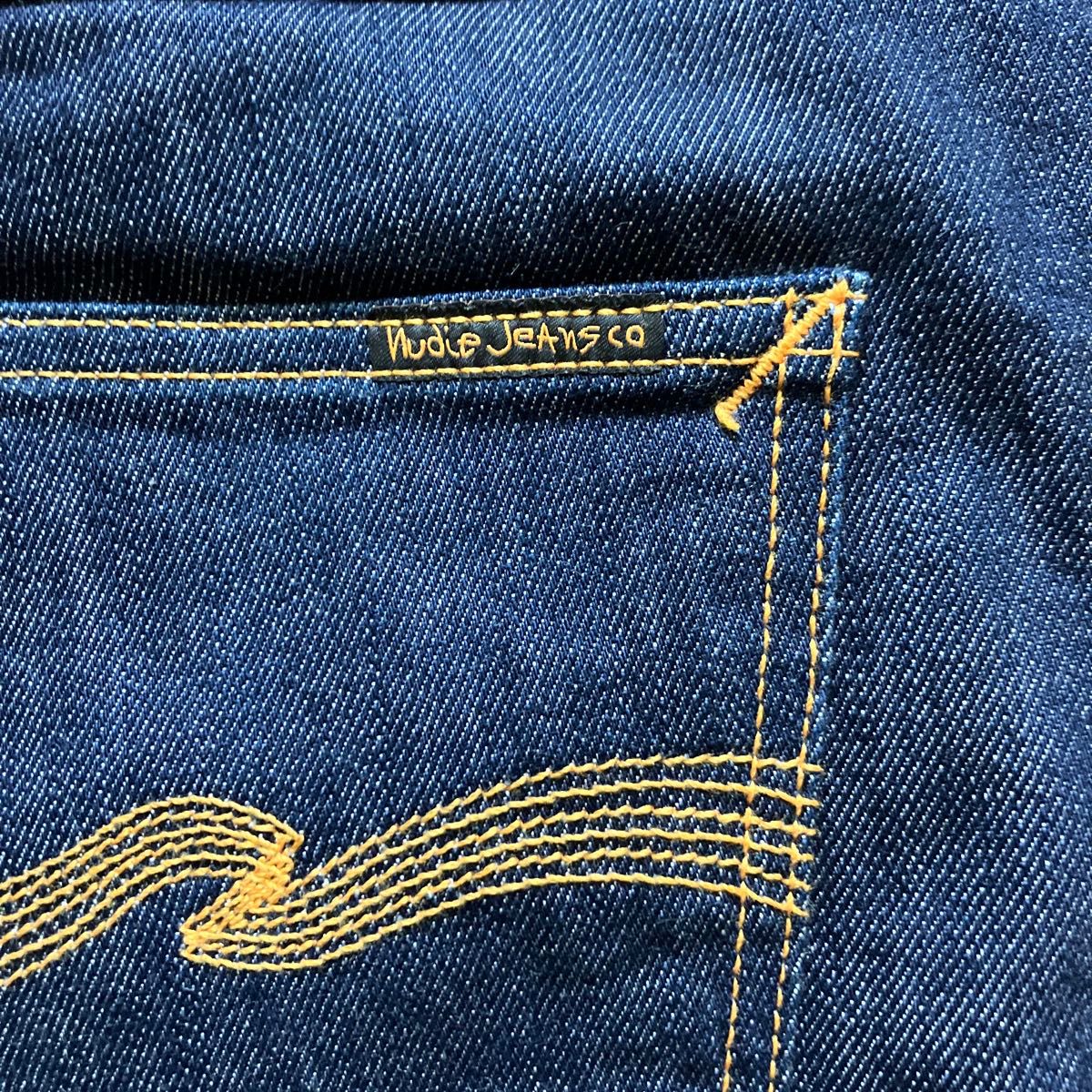 ヌーディージーンズ シンフィン W32 nudie jeans thin finn 濃紺 ストレッチ デニム ジーンズ スキニー