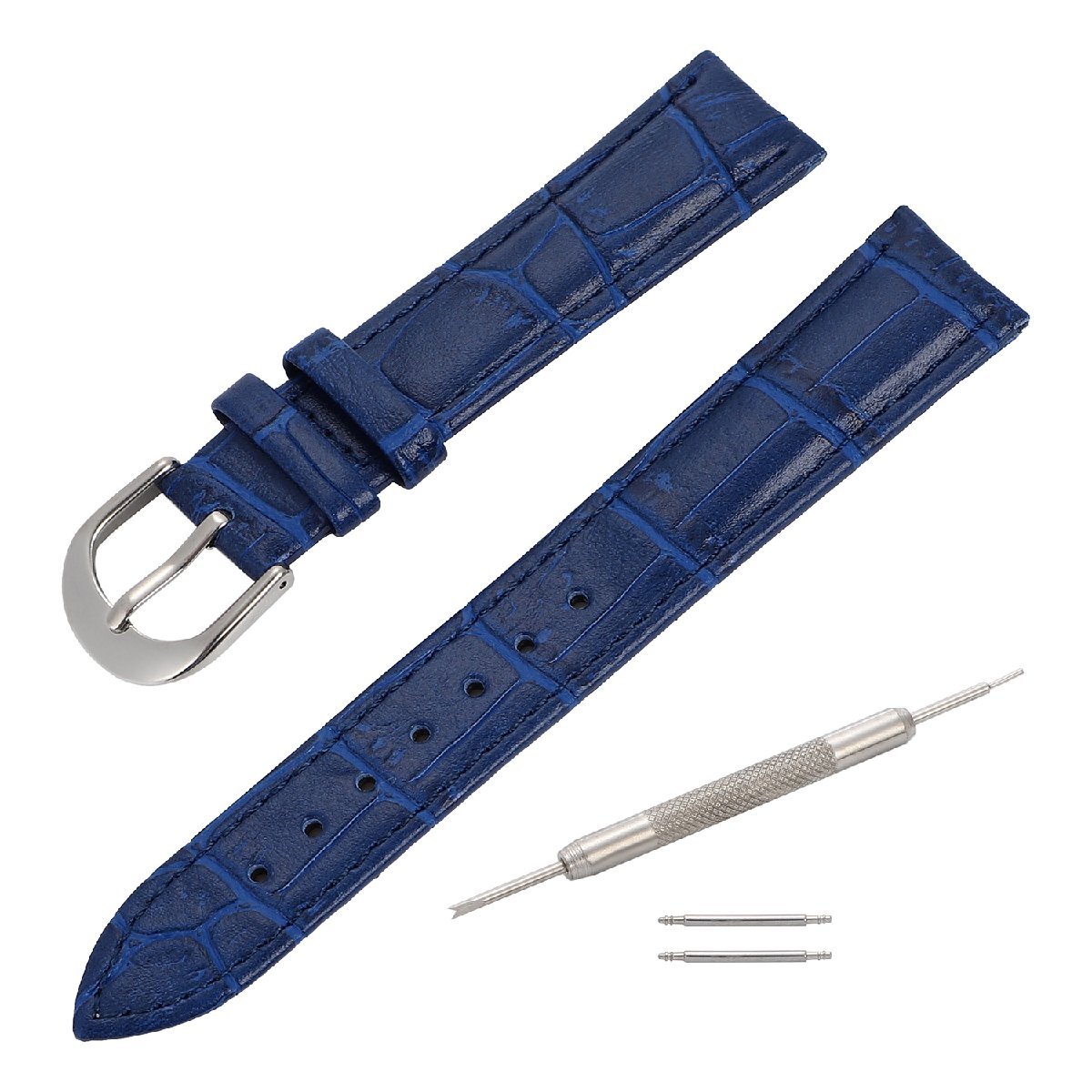  wristwatch belt black koen Boss blue 16mm exchange tool & spring stick attaching cow leather men's lady's 