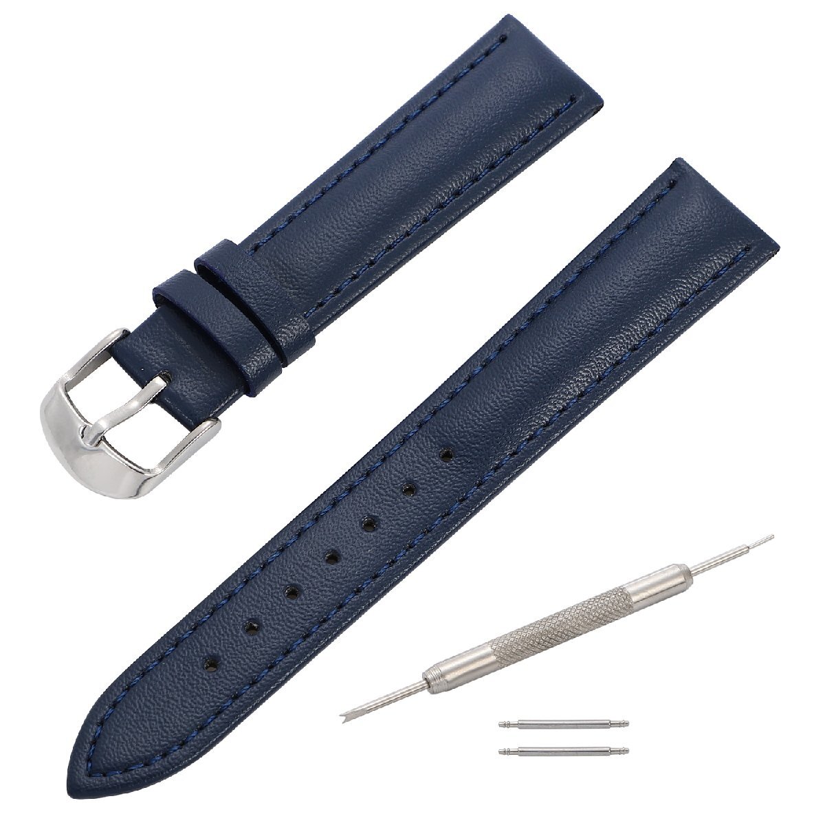  наручные часы ремень темно-синий голубой 20mm замена инструмент & spring палка есть телячья кожа мужской женский 