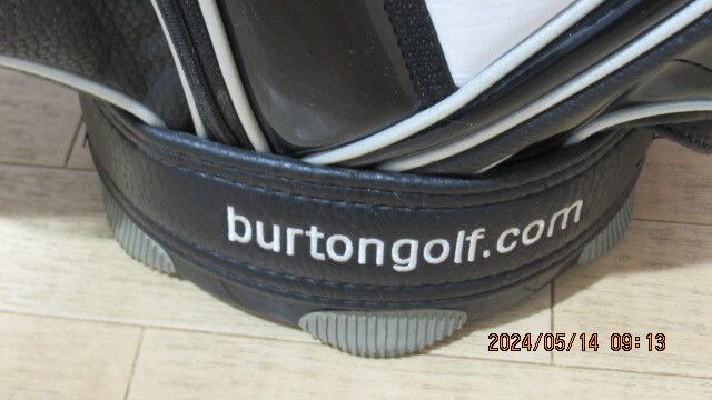 ゴルフ borton golf,com キャディーバッグ 男性用　エナメル/ブラック 軽量　中古美形_画像2