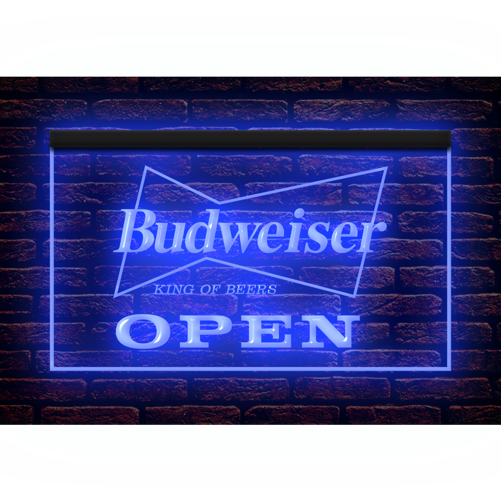 J408 // LED ネオンライトサイン OPEN Budweiser バドワイザー オープン ビールBARの看板■サイズ(約)：W400mm x H300mm _画像2