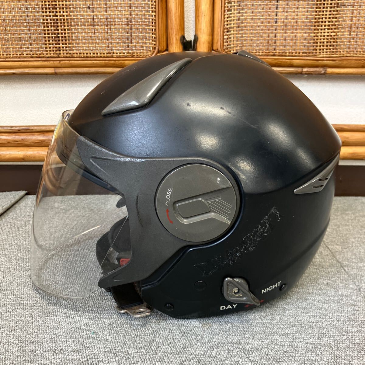 $【売り切り】石野商会 ISHINO SHOKAI Wシールドジェット バイクヘルメット MAX-612W マットブラック ヘルメット袋付属 バイク用品の画像4