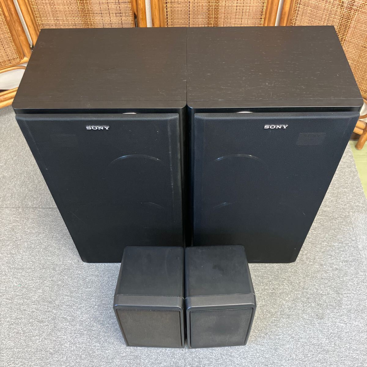 ●【売り切り】SONY ソニー スピーカーシステム4点セット！SS-V950AV×2 SS-V75AV×2 スピーカースタンド付属 音出し確認済み _画像5