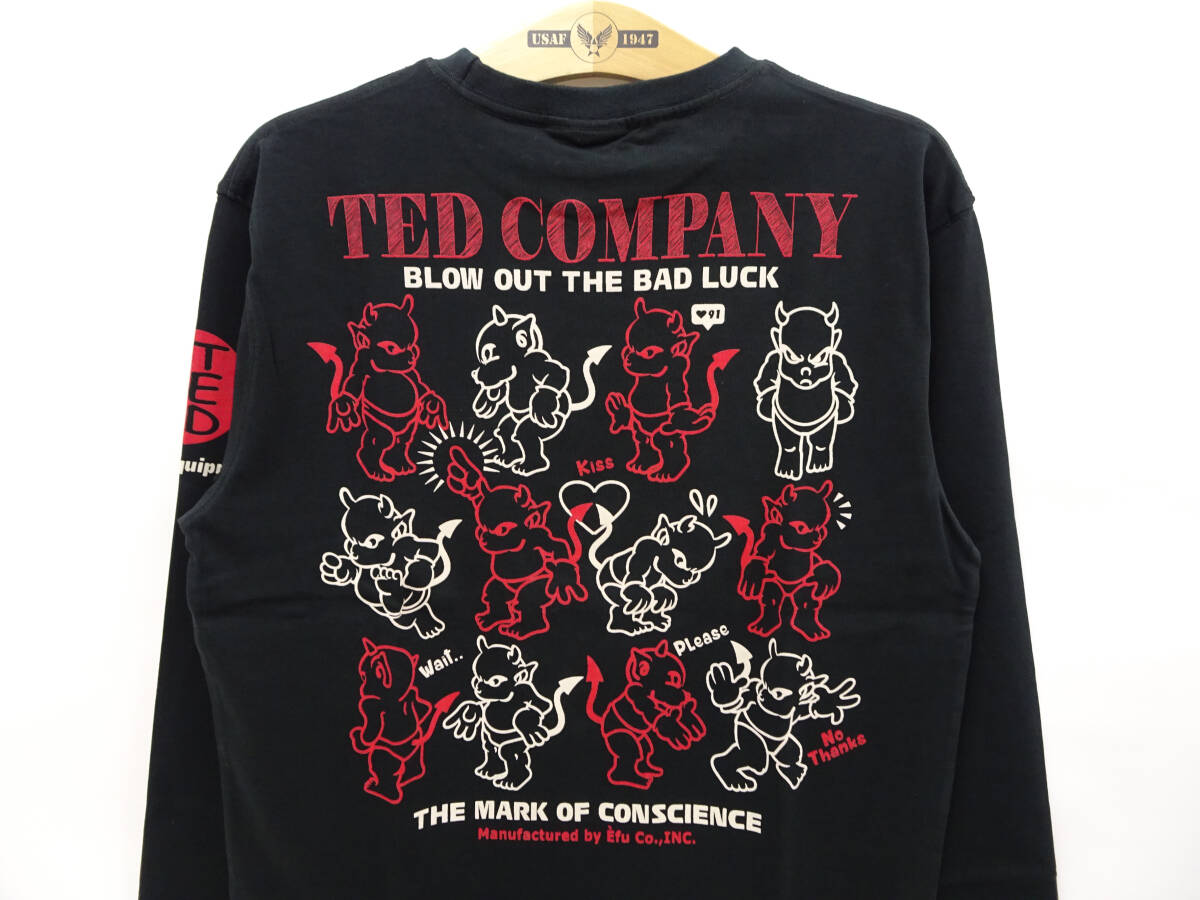テッドマン 長袖Tシャツ TEDMAN ロンT イラストテディ エフ商会 TDLS-345 黒 40(M) 多少汚れあり 50%オフ (半額) 送料無料 即決 新品の画像3
