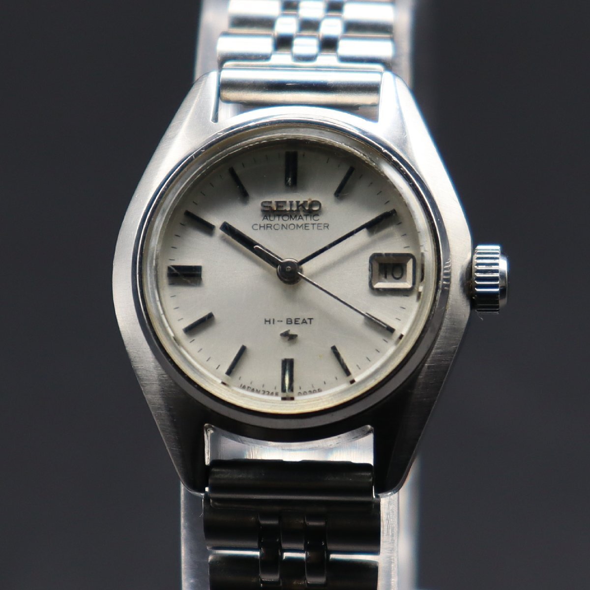 SEIKO セイコー クロノメーター ハイビート 自動巻き 2245-0020 1972年製 亀戸工場 デイト BAMBI社製ブレス アンティーク レディース腕時計_画像3