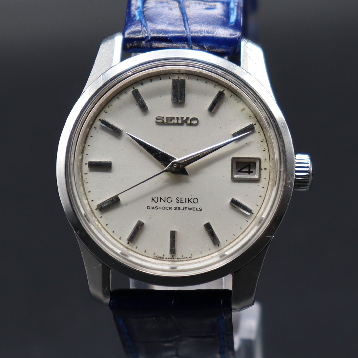 KING SEIKO キングセイコー 4402-8000 手巻き 25石 KS亀戸メダリオン 1967年製造 デイト 新品革ベルト メンズ腕時計_画像2