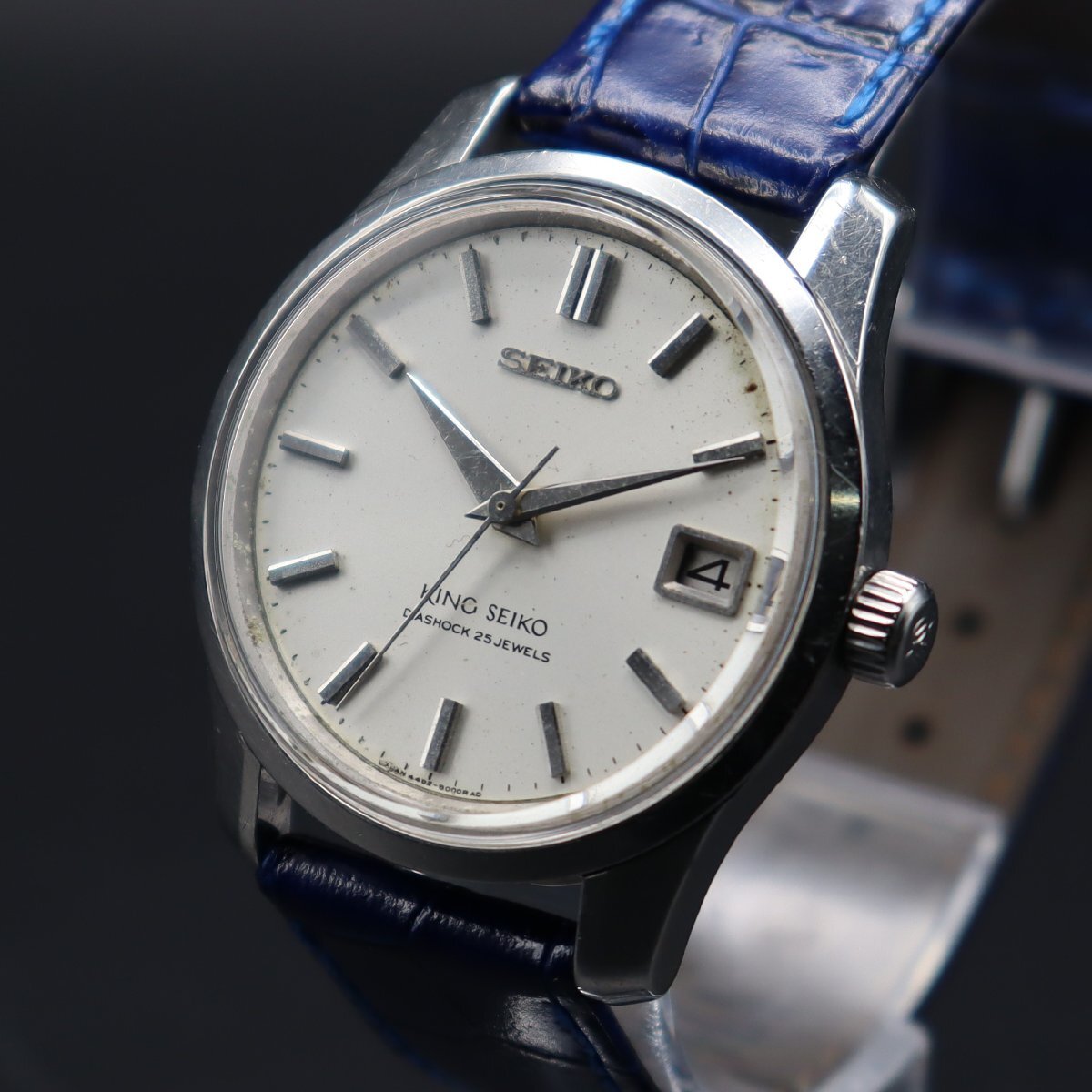 KING SEIKO キングセイコー 4402-8000 手巻き 25石 KS亀戸メダリオン 1967年製造 デイト 新品革ベルト メンズ腕時計_画像1