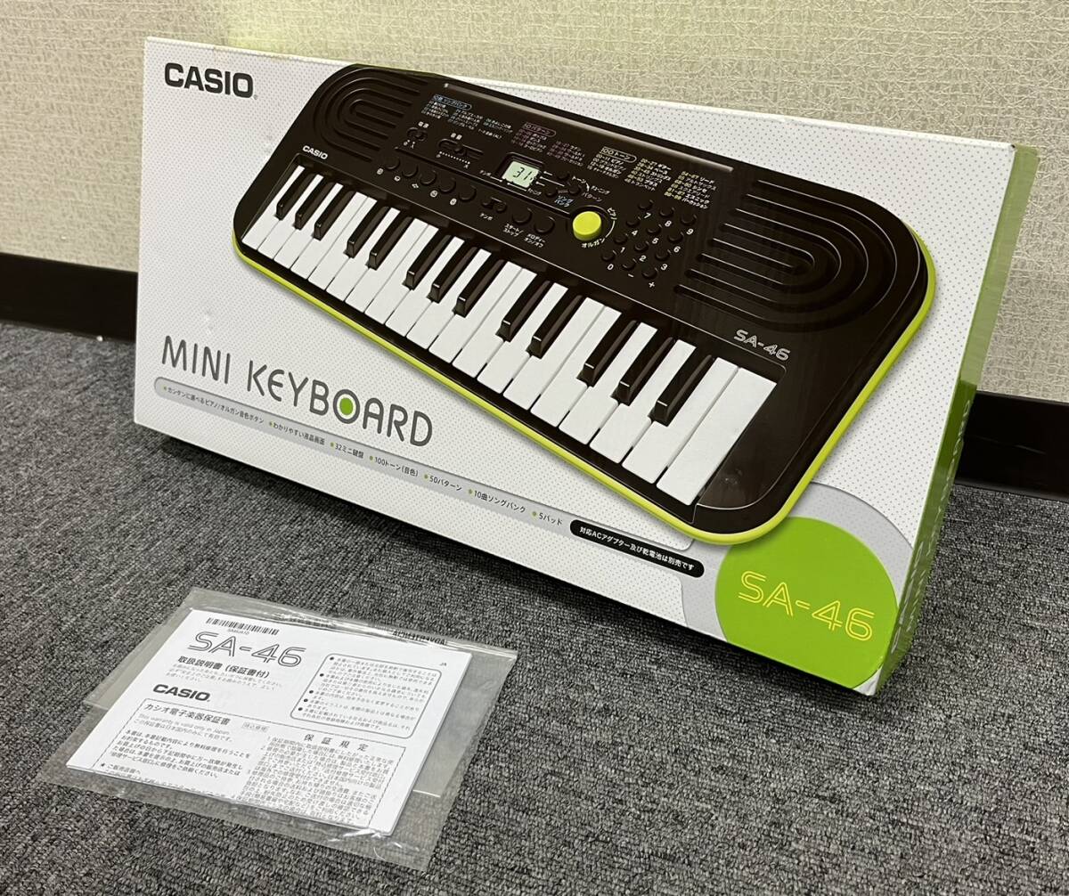 [ST18769MG]CASIO MINI KEYBOARD SA-46/ Casio Mini клавиатура электронный клавиатура коробка иметь есть инструкция по эксплуатации музыкальные инструменты клавиатура * работоспособность не проверялась 
