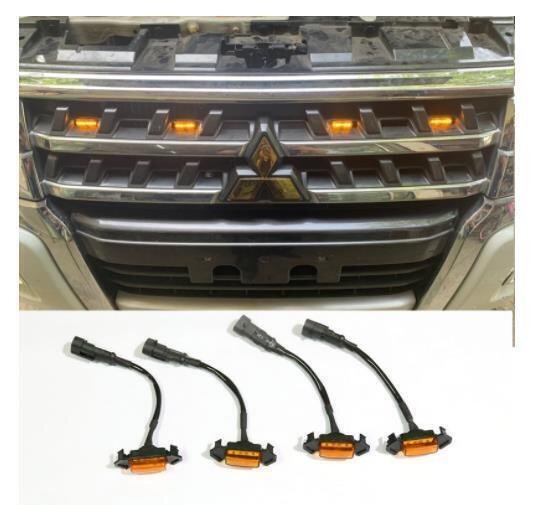 三菱 パジェロ V97 V73 V93 フロントグリル LED ライト ランプ ドレスアップ　グリルガーニッシュ 外装カスタム 3色可選 純正互換 汎用_画像4