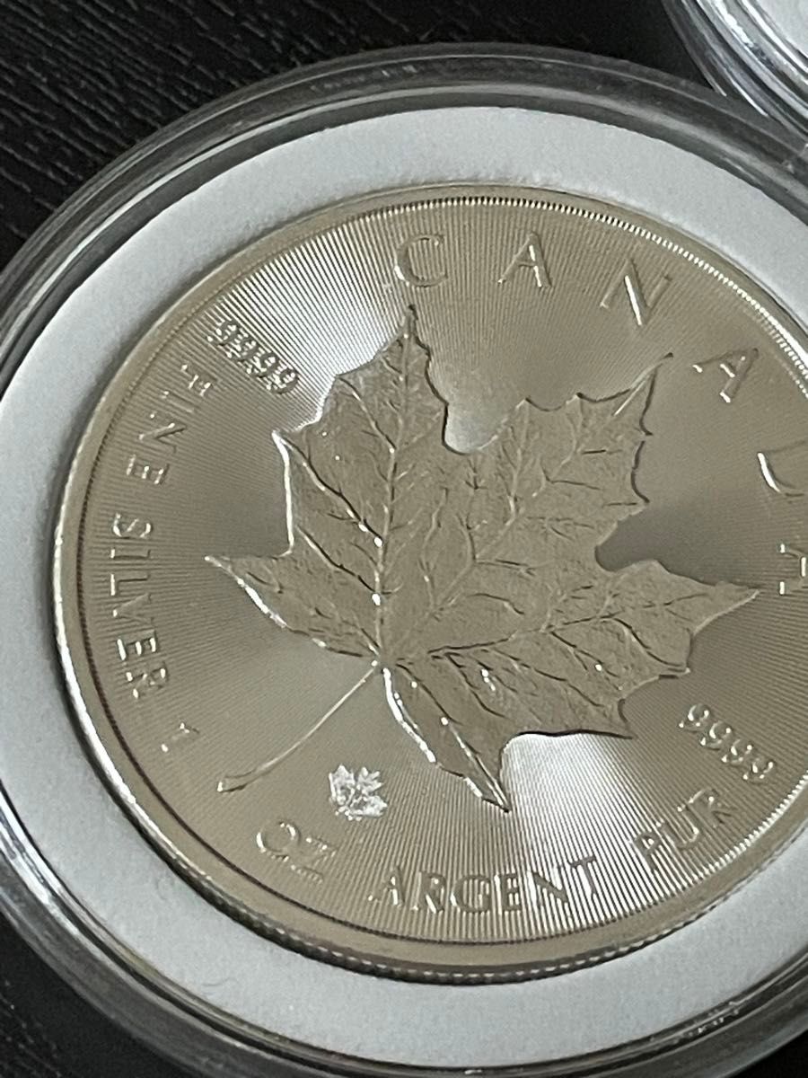 メイプルリーフ２枚 銀貨 2021年 カナダ 合計2オンス 資産保全