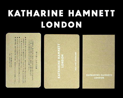 KATHARINE HAMNETT[ Katharine * Hamnett ] single pass case [woshu] Italy made cow leather Brown with translation genuine article guarantee 