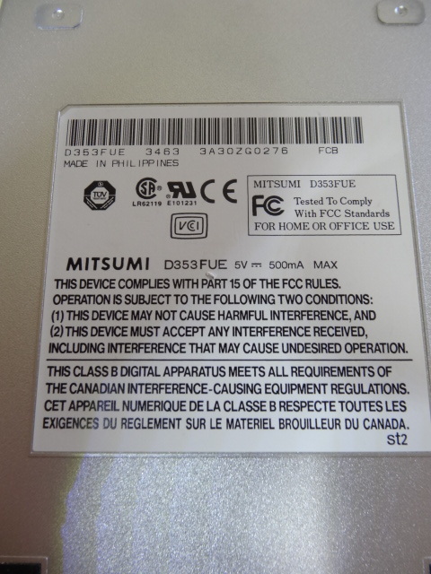 [送料無料 即決] Mitsumi ミツミ USB フロッピーディスクドライブ D353FUE USED_画像8