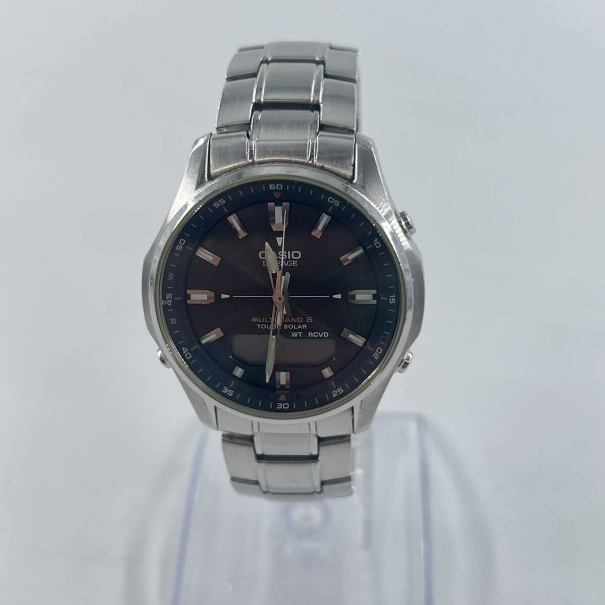 G4 CASIO LINEAGE 腕時計 ブラック シルバー メンズ腕時計 カシオ MULTIBAND 6 の画像3