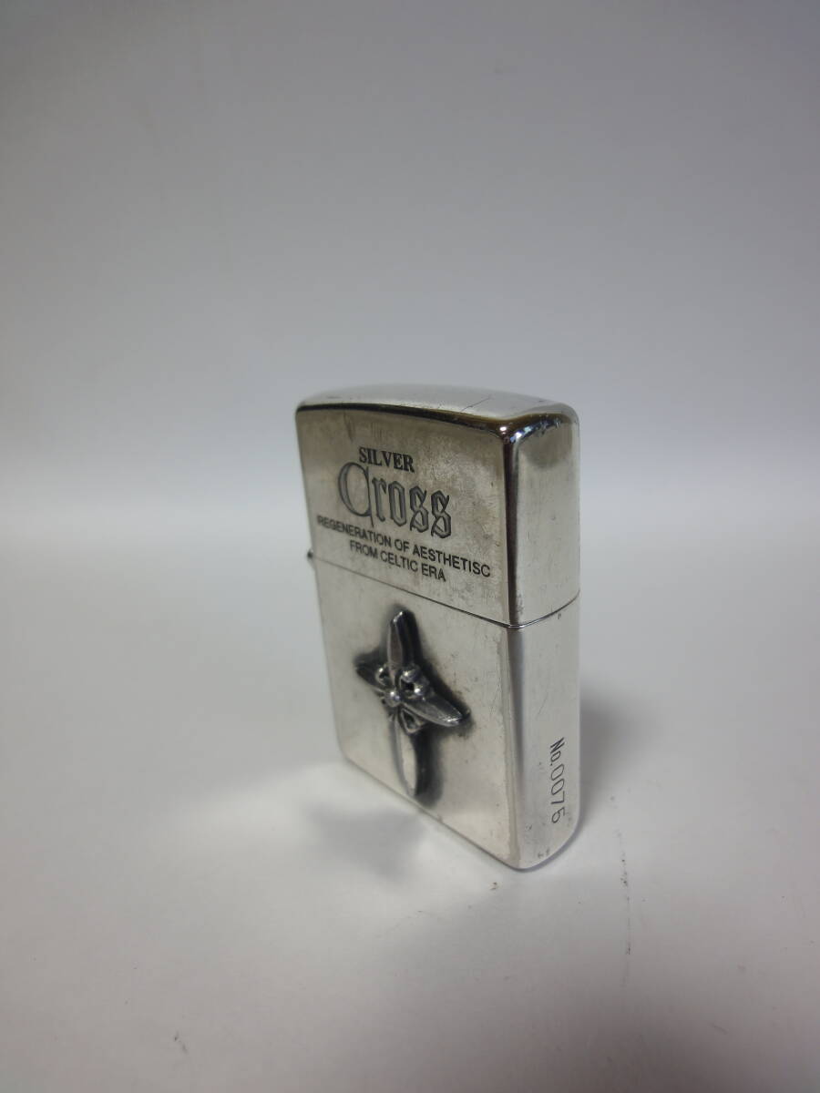 【一円】Zippo ジッポ シルバークロス　オーバーライター　No.0076　1998年製_画像1