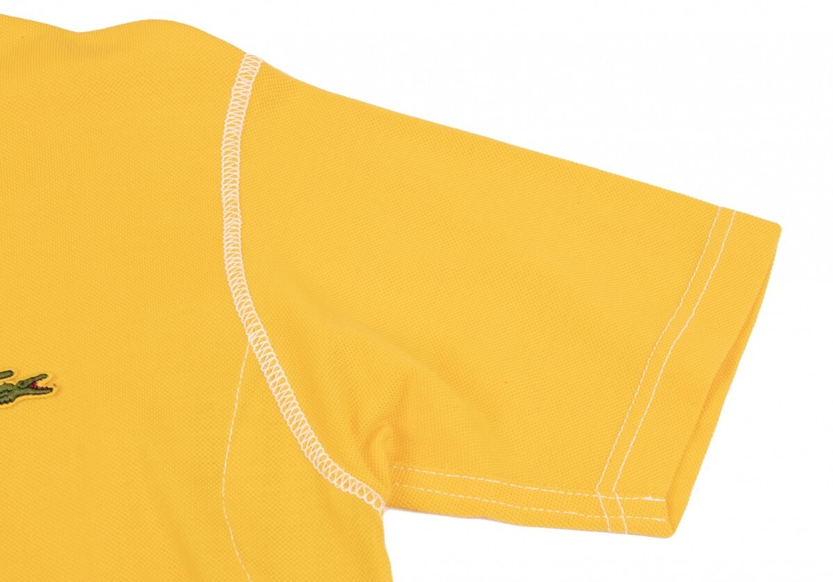 ジュンヤワタナベマンコムデギャルソン×ラコステ 製品染め鹿の子ポロシャツ 黄色S_画像7