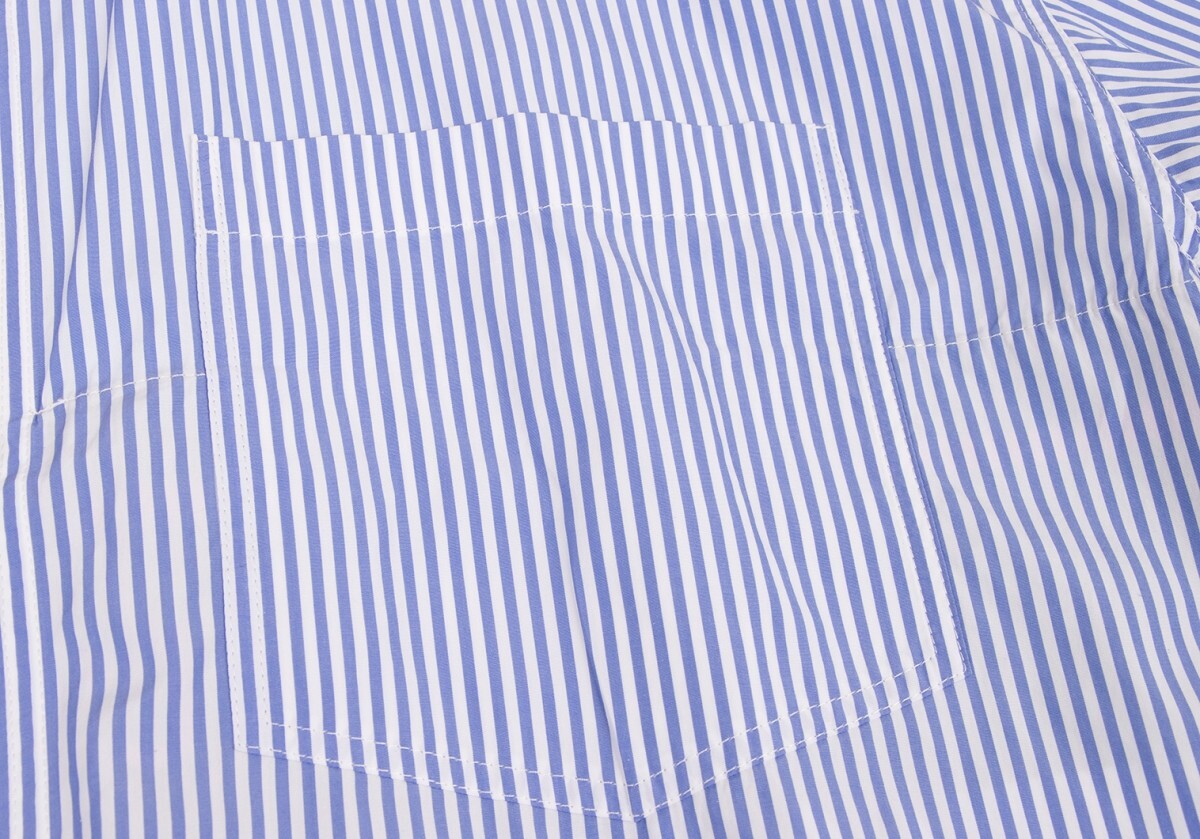 バレンシアガBALENCIAGA スカーフ切替ストライプシャツドレス 白水色他34_画像7