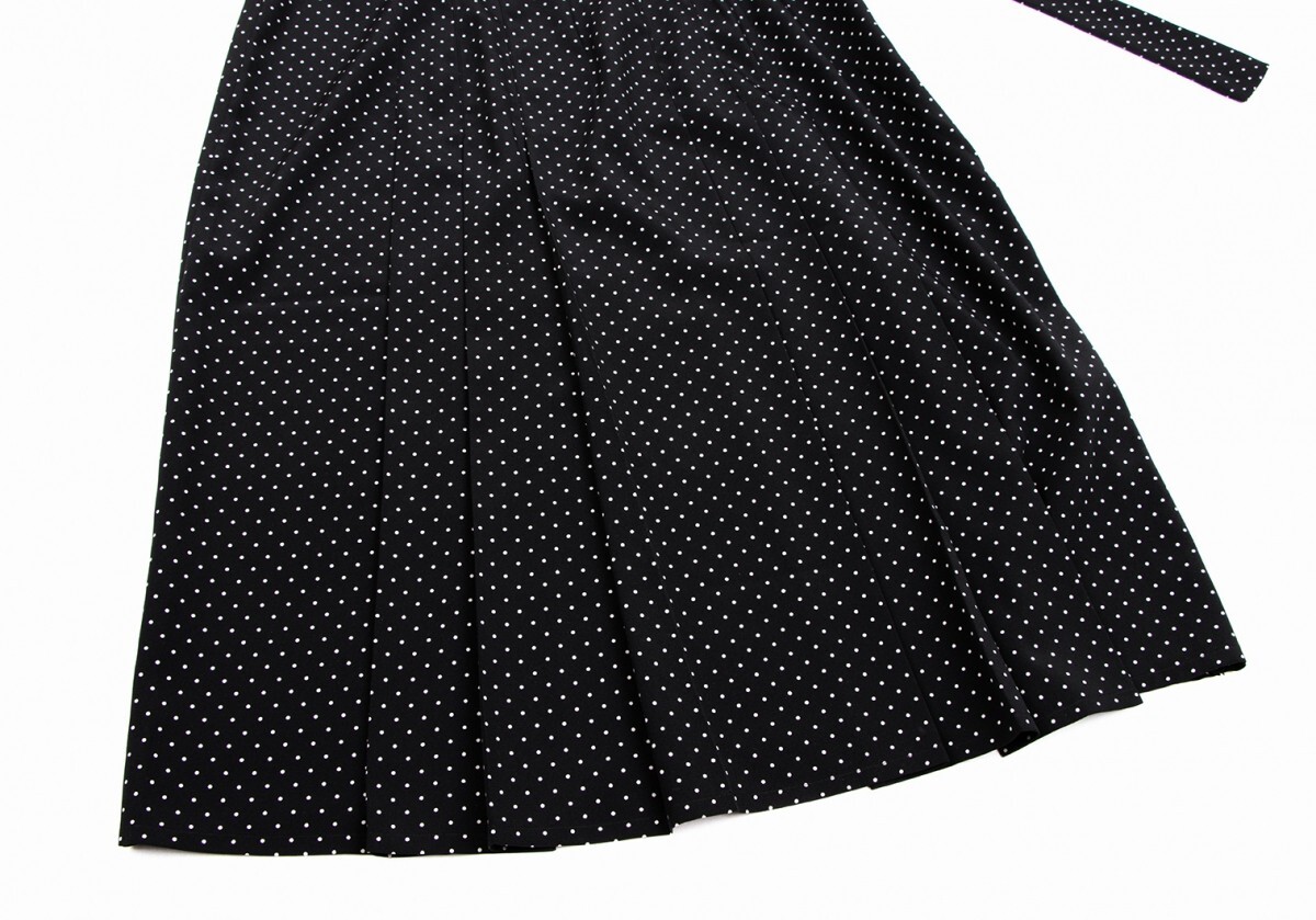 アニエスベーagnes b. ポリピンドットフロントプリーツスカート 黒白40_画像7