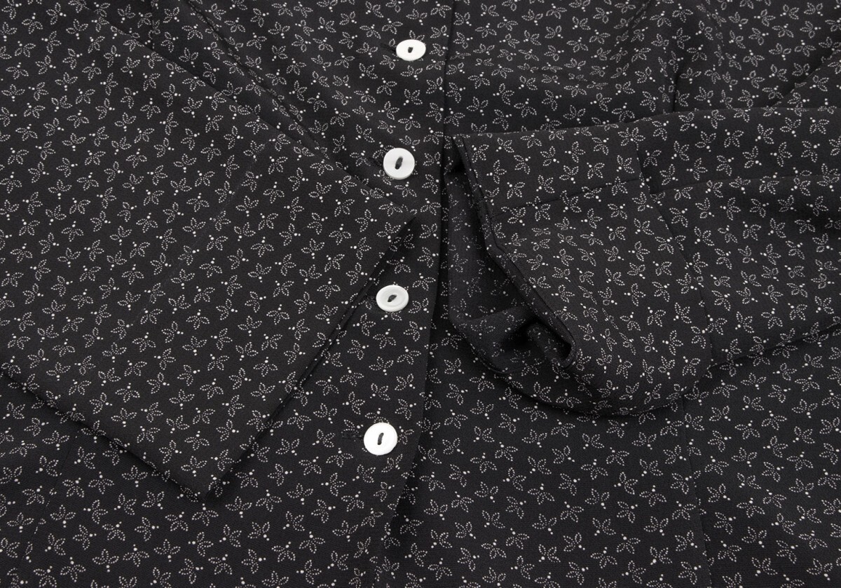  Agnes B agnes b. poly- flower print shirt jacket black M rank 