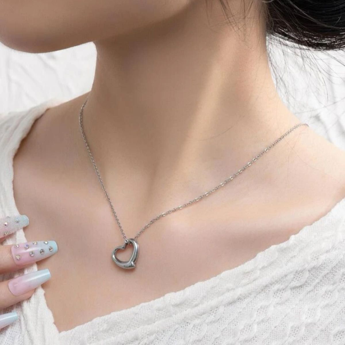SHEIN シーイン オープンハート ネックレス ステンレス SHEIN シーイン オープンハート ネックレス ステンレス