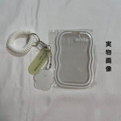 トレカホルダー トレカケース パスケース 透明 シンプル 韓国 ホワイト  ホワイト カードケース 定期入れ キーホルダー