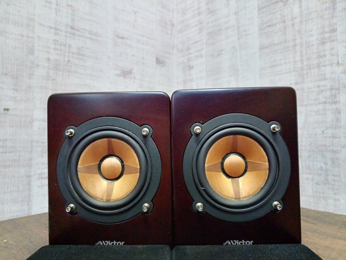 Victor Victor SP-EXAR7 speaker pair wood corn speaker same serial sound out has confirmed stereo present condition goods 