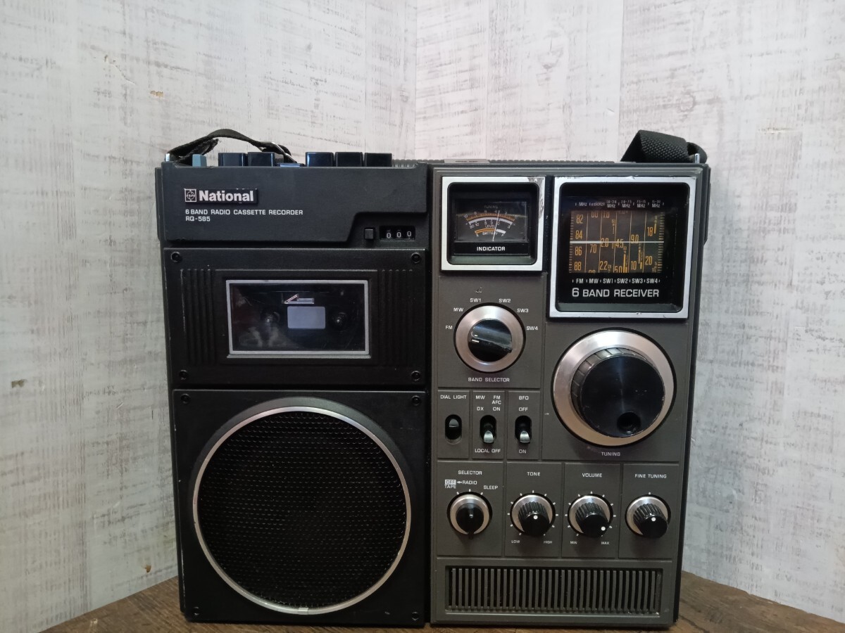 National National RQ-585 BCL 6 band radio-cassette radio cassette recorder that time thing retro Vintage Junk 