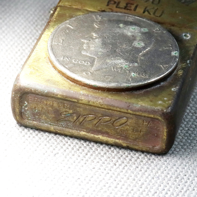 【1円〜／希少モデル】ベトナムジッポー VIETNAM ZIPPO オイルライター 1969年製 ミニーマウス・アメリカ50セント硬貨 （509M）の画像5