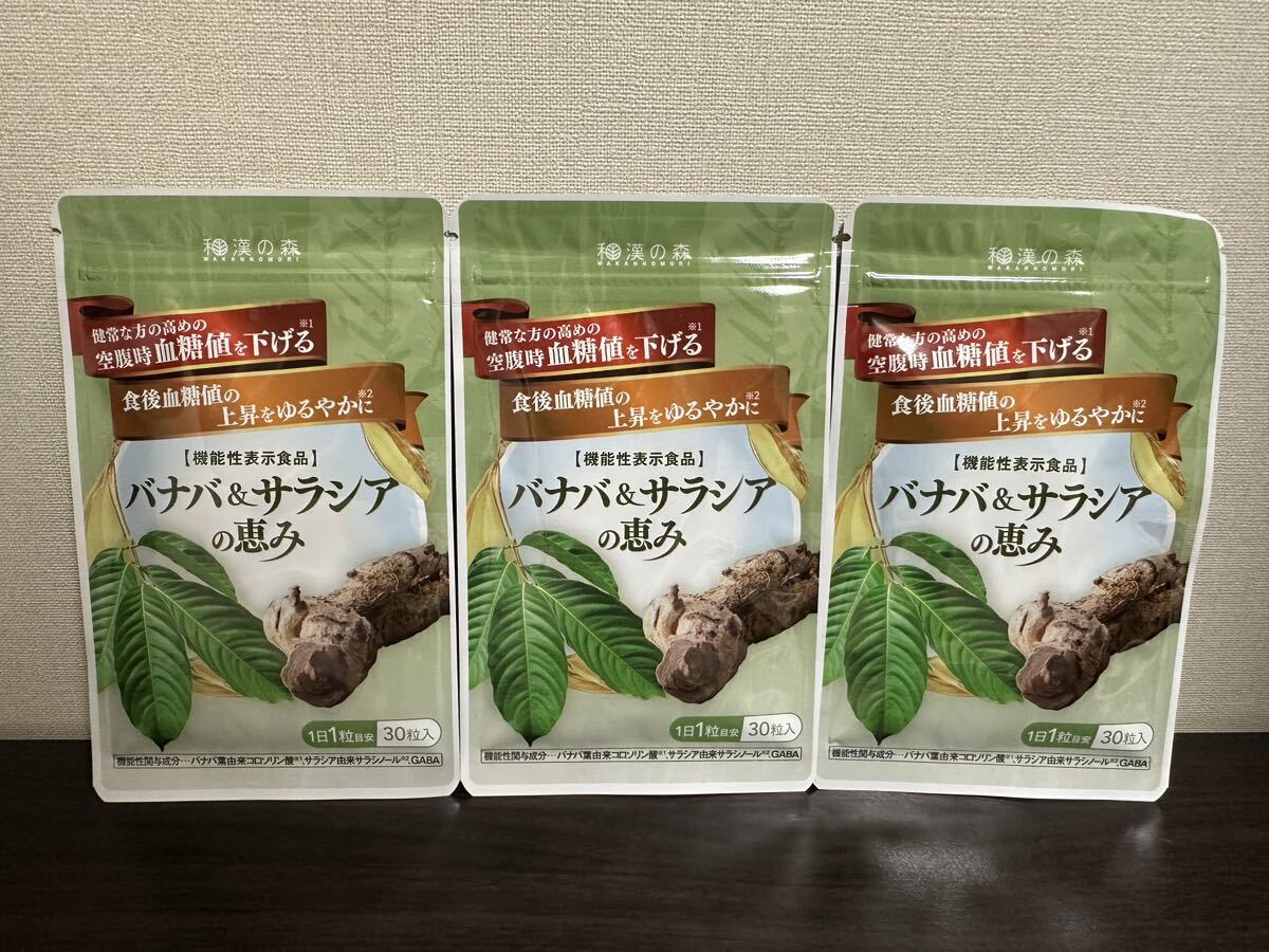 和漢の森「バナバ&サラシアの恵み 30粒」3袋（合計約3ヶ月分）｜サプリ サプリメント 機能性表示食品の画像1