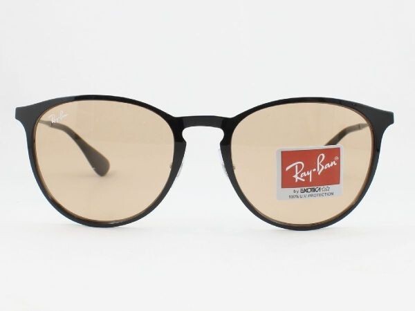 ケース茶 Ray-Ban レイバン RB3539-002/93 サングラス Erika metal エリカメタル ブラック ライトブラウン 00293 エリカ メタル ボストン_画像2