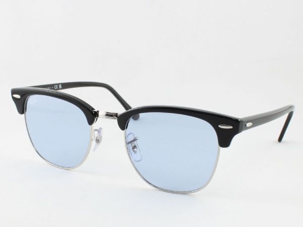 ケース黒 Ray-Ban レイバン RB3016-1354/64 サングラス CLUBMASTER クラブマスター ブラック ライトブルー サーモント ブロー 135464_画像1