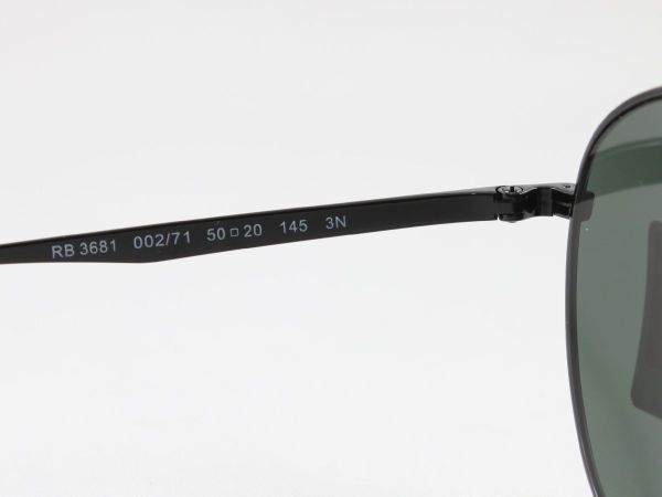 ケース茶 Ray-Ban レイバン RB3681-002/71 サングラス ブラック グリーン クラシック g-15 ボストン 丸メガネ ラウンドメタル系 00271_画像6