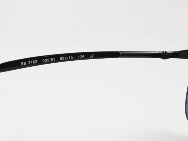 Ray-Ban レイバン RB3183-002/81 偏光サングラス ブラック ダークグレー ポイントフレーム ふちなし ツーポイント 00281_画像6