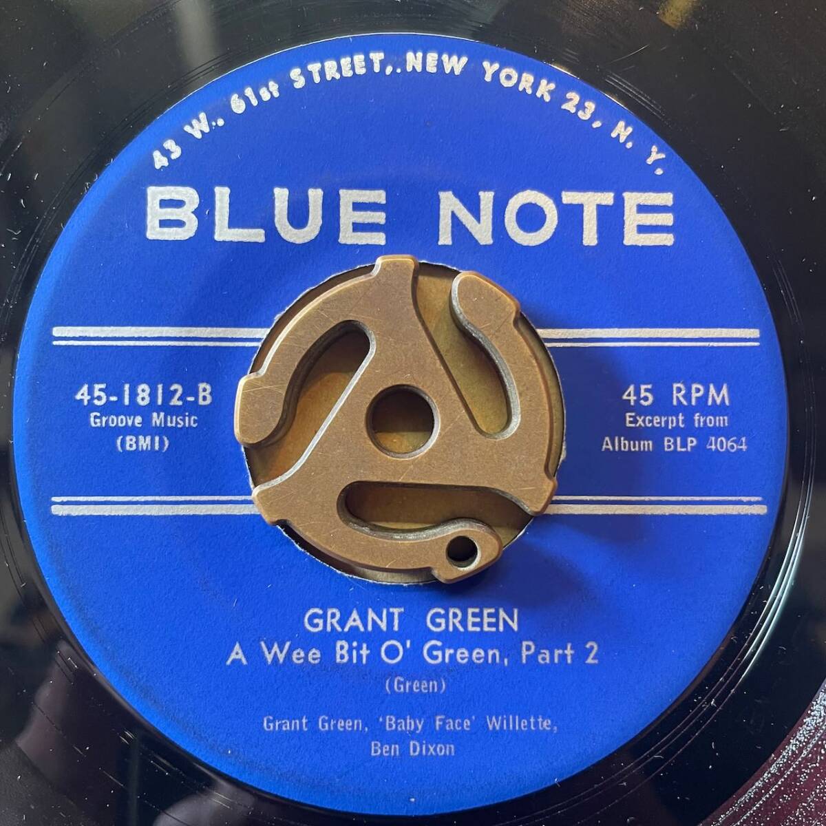 BLUE NOTE 45/Grant Green/A Wee Bit O' Green/Blue Note 45-1812_画像2