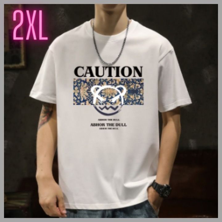 【早い者勝ち】男性　トップス　カットソー　Tシャツ　半袖　白　カジュアル