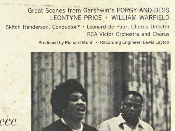 ■Leontyne Price, William Warfield｜Great Scenes from Gershwin's PORGY AND BESS ＜LP 1963年 US盤＞LSC-2679 STEREO Summertime_画像8