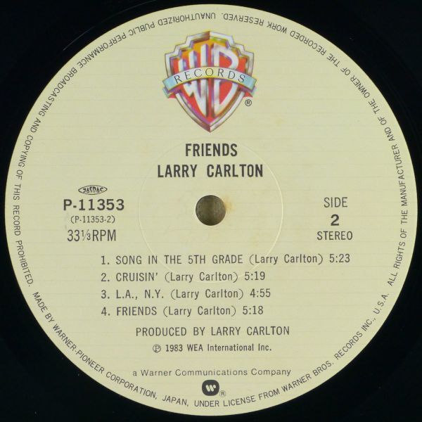 ■ラリー・カールトン(Larry Carlton)｜フレンズ(Friends) ＜LP 1983年 日本盤＞B.B. King, Jeff Porcaro, Joe Sample, Paulinho da Costa_画像6