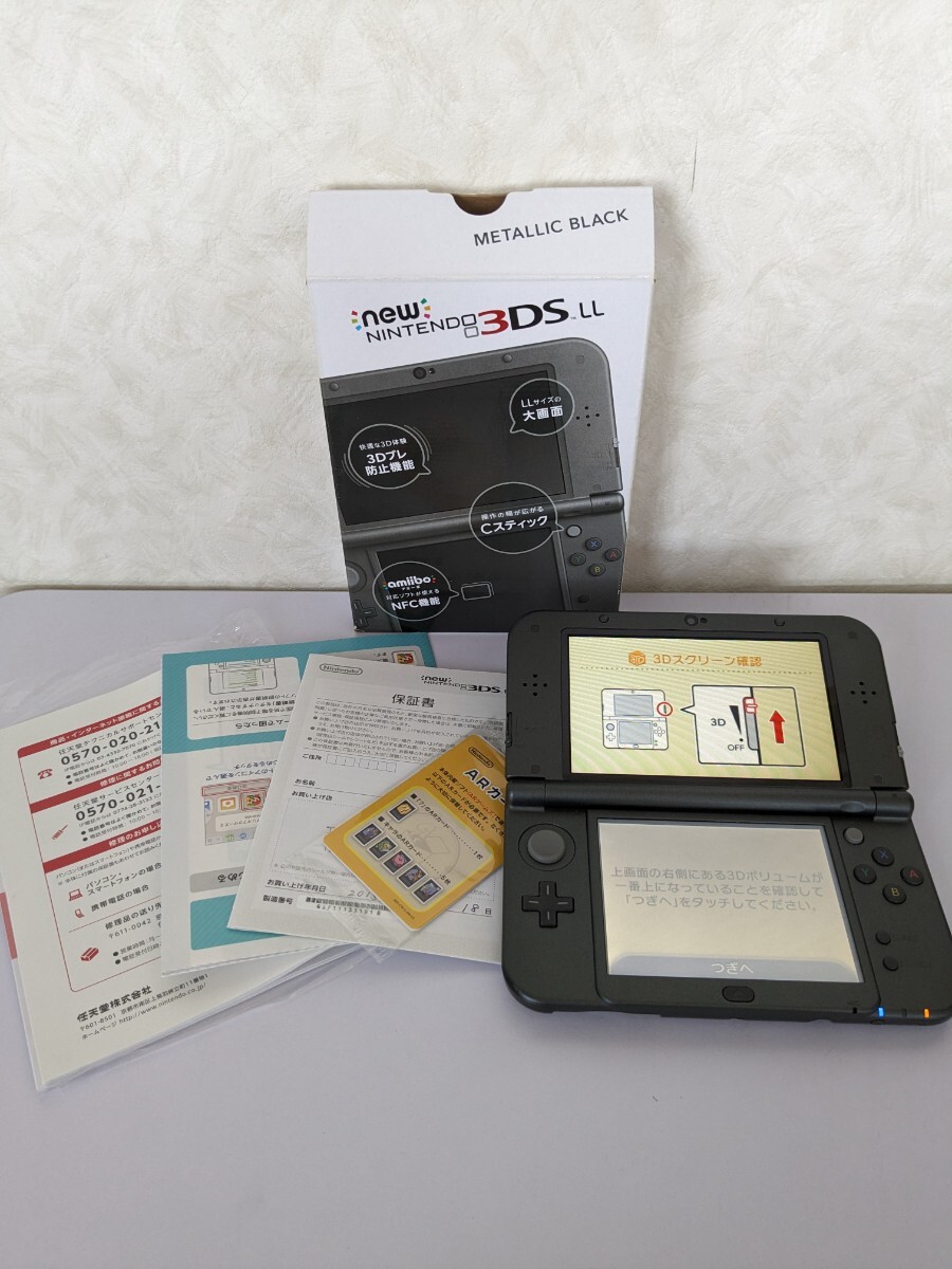 任天堂 Nintendo Newニンテンドー3DSLL メタリックブラック 箱説付_画像1