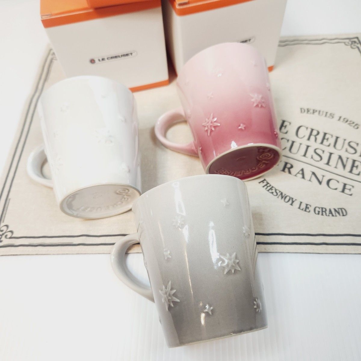 ルクルーゼ マグカップ 330ml スターレリーフ クリスマス セット ルクルーゼ マグカップ 330ml スターレリーフ クリスマス セット