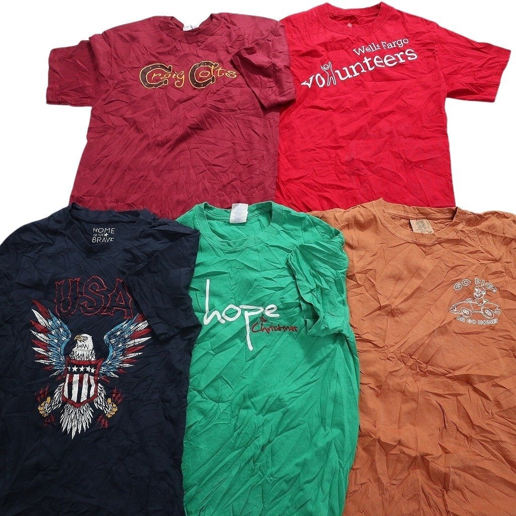 古着卸 まとめ売り カラーmix プリント 半袖Tシャツ 20枚セット (メンズ S ) フロントプリントロゴ 国旗 MS5582 1円スタートの画像4