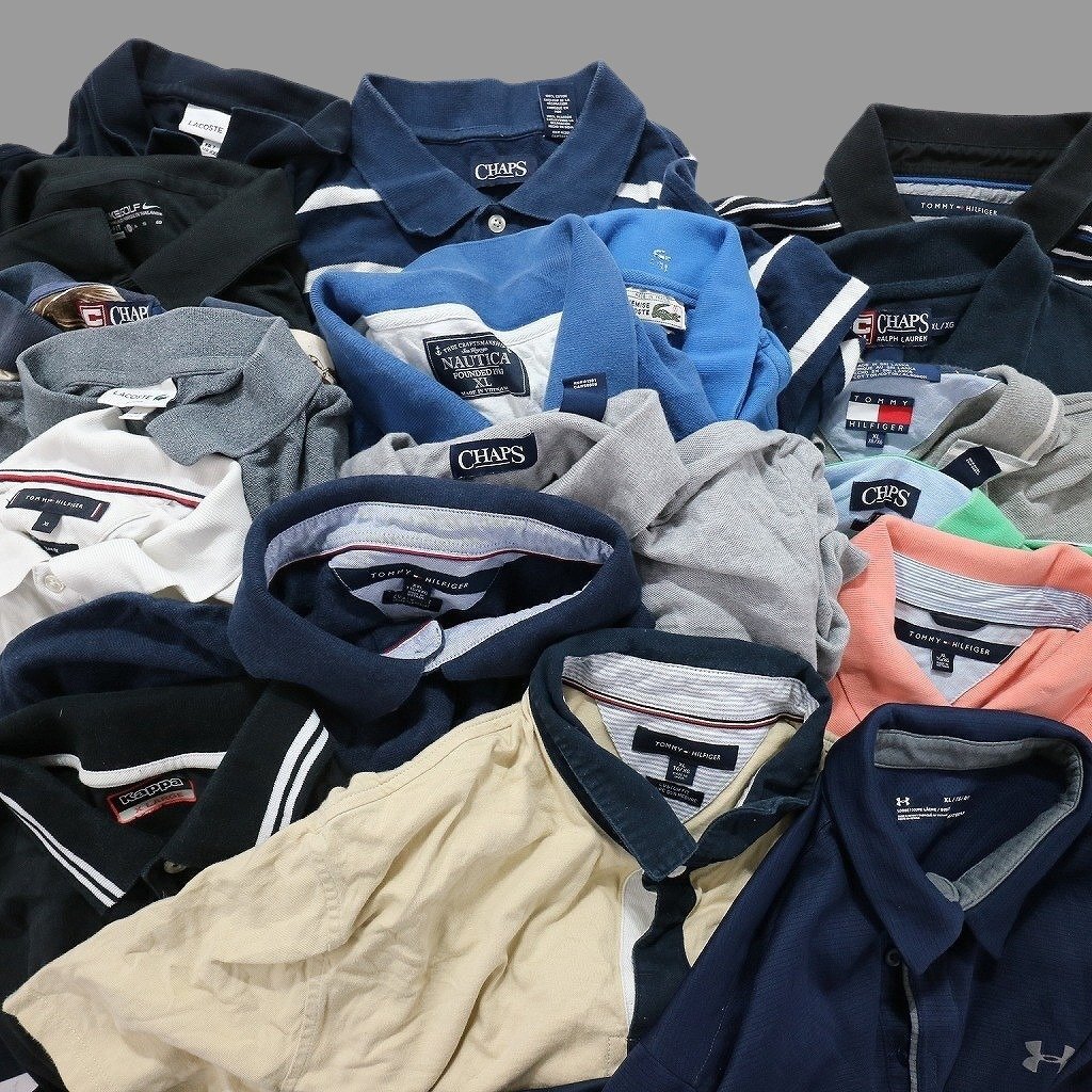  old clothes . summarize brand MIX polo-shirt 20 sheets ( men's XL /2XL ) chaps Tommy Lacoste Nautica Nike MS6987 1 jpy start 