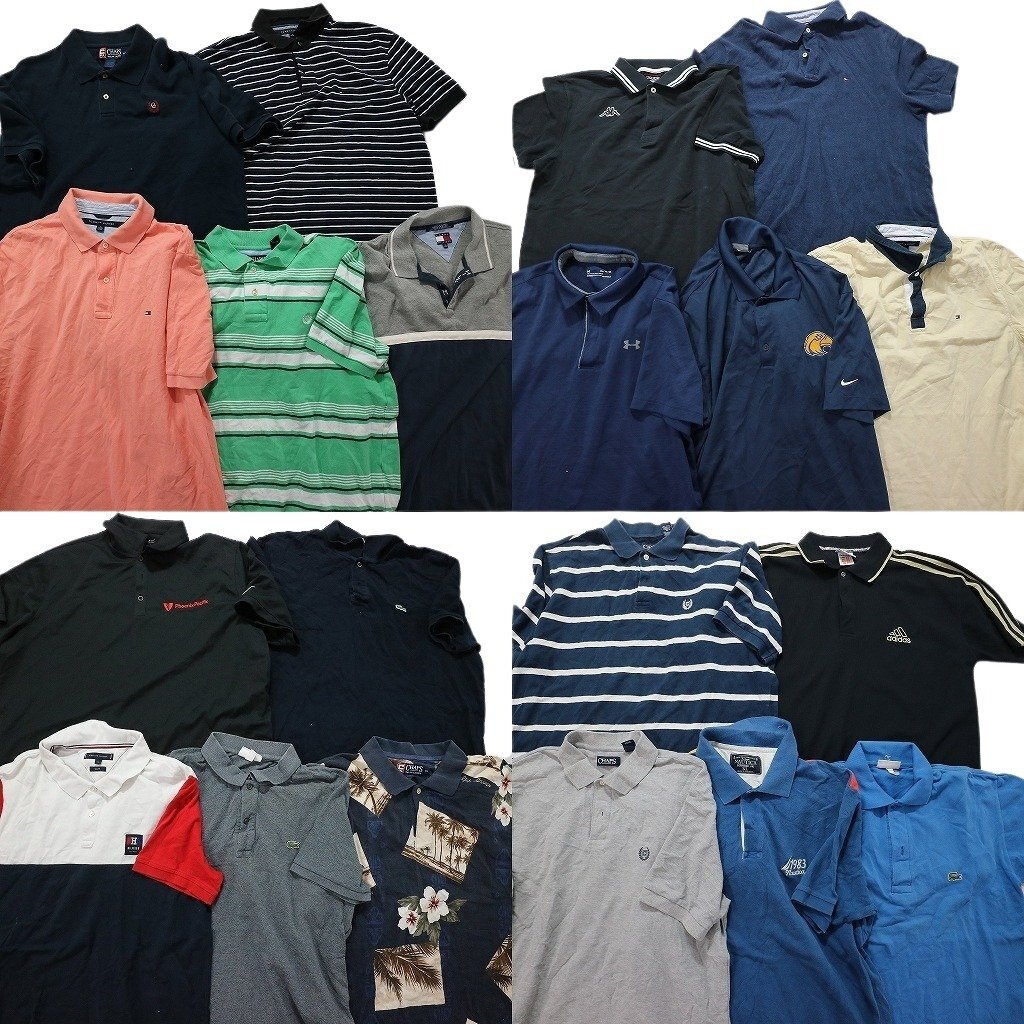  old clothes . summarize brand MIX polo-shirt 20 sheets ( men's XL /2XL ) chaps Tommy Lacoste Nautica Nike MS6987 1 jpy start 