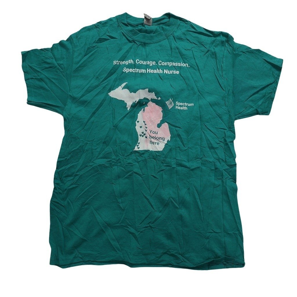 古着卸 まとめ売り カラーmix プリント 半袖Tシャツ 20枚セット (メンズ L /XL /2XL ) グリーン系 フロントプリント MS5807 1円スタートの画像1