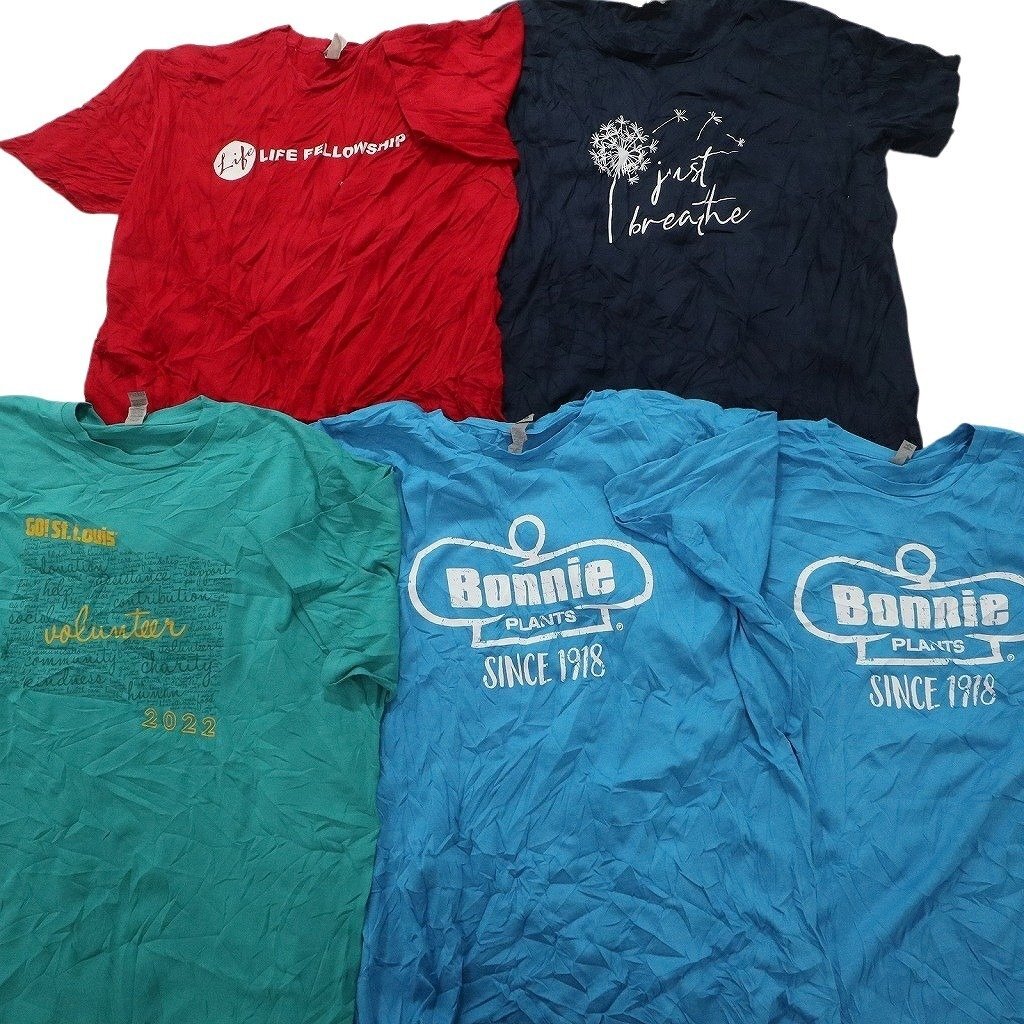 古着卸 まとめ売り カラーmix プリント 半袖Tシャツ 20枚セット (メンズ 2XL /3XL ) リンガーT ノーティカ イラスト MS5612 1円スタートの画像3
