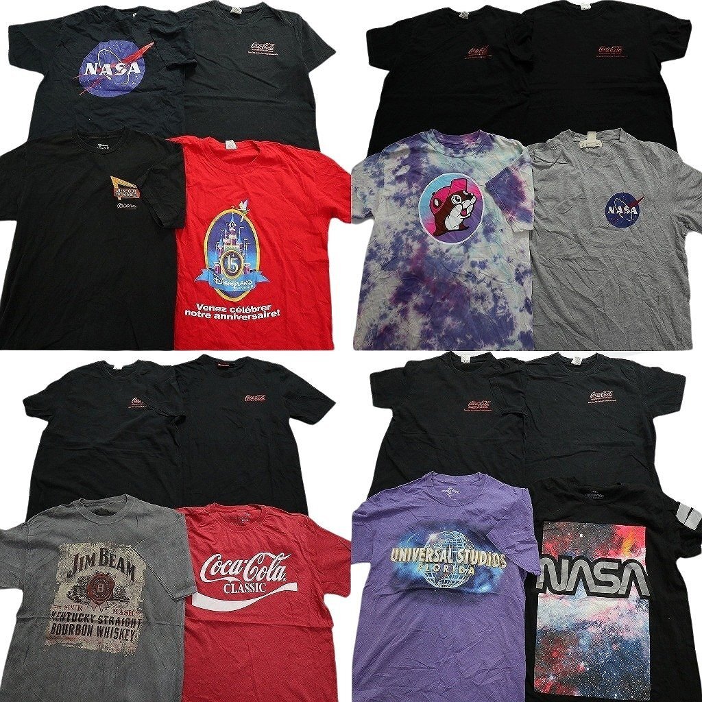 古着卸 まとめ売り 有名企業 半袖Tシャツ 16枚セット (メンズ M ) コカ・コーラ NASA ユニバーサルスタジオ MS6863 1円スタートの画像1