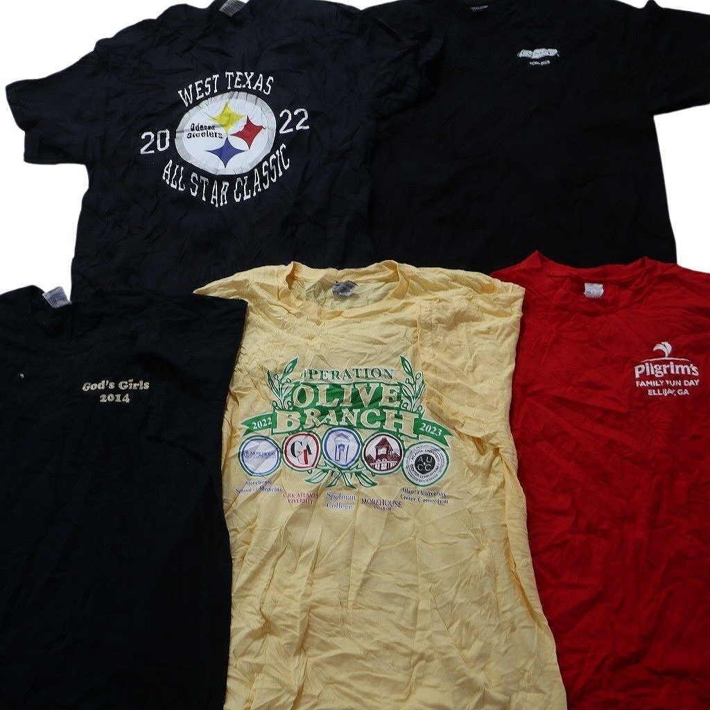 古着卸 まとめ売り カラーmix プリント 半袖Tシャツ 20枚セット (メンズ L ) ワンポイント 大判プリント 人物 NFL MS6595 1円スタートの画像5
