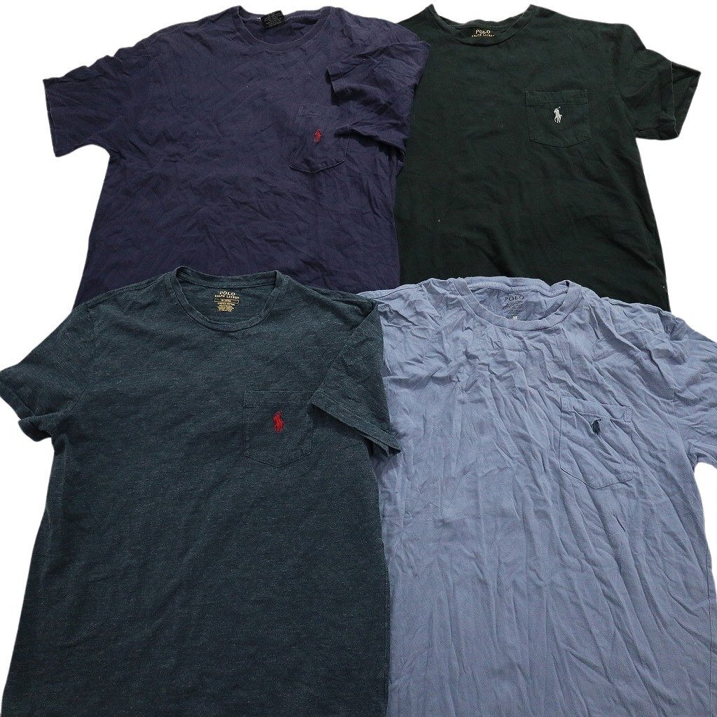 古着卸 まとめ売り ラルフローレン 半袖Tシャツ 16枚セット (メンズ M ) カラー ブランドロゴ ハーフボタン MS5720 1円スタートの画像5
