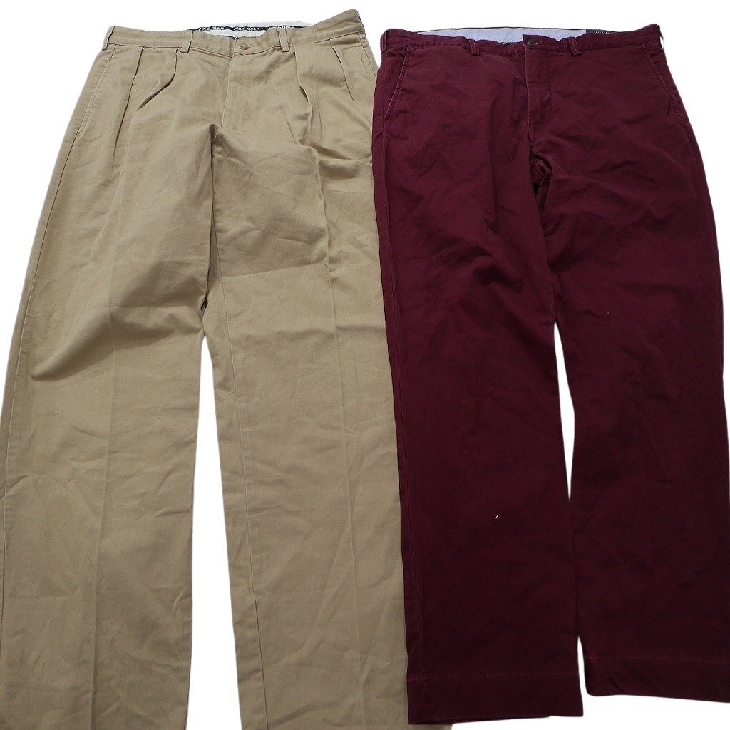  б/у одежда . продажа комплектом Ralph Lauren брюки 8 шт. комплект ( мужской 36 ) одиночный цвет серия брюки-чинос MS4960 1 иен старт 