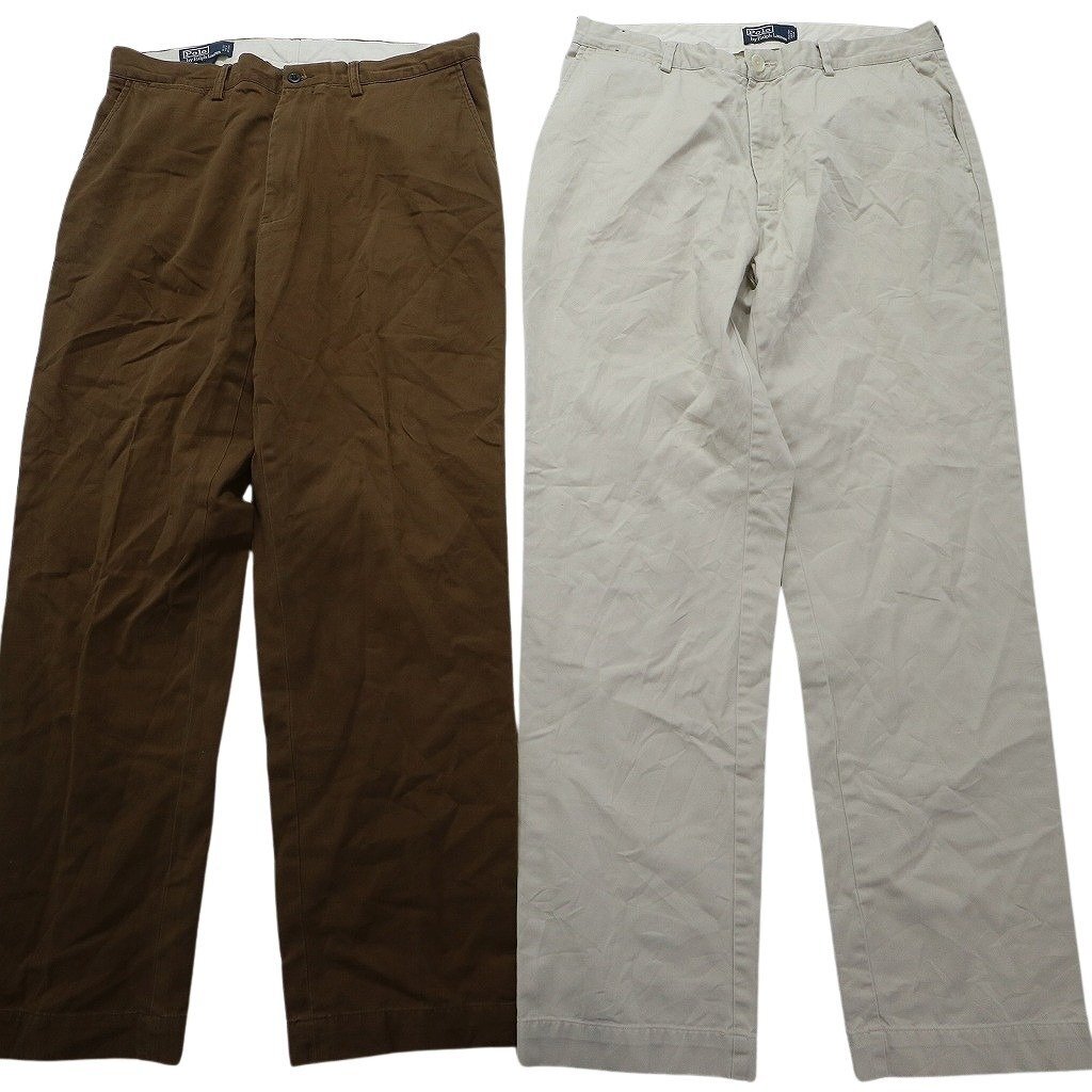 б/у одежда . продажа комплектом Ralph Lauren брюки 8 шт. комплект ( мужской 36 ) одиночный цвет серия брюки-чинос MS4960 1 иен старт 