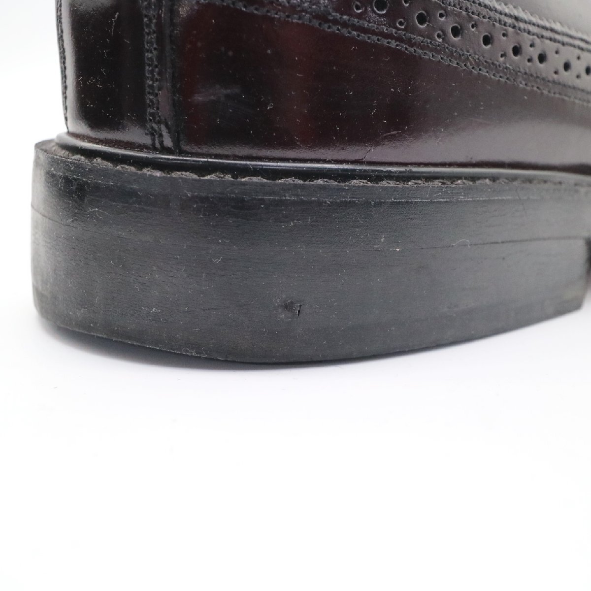 OAKWOODS 外羽根式 ロングウイングチップ 本革 レザーシューズ 革靴 ワインレッド ( メンズ - ≒ 27.5相当cm ) KA0037 1円スタートの画像7